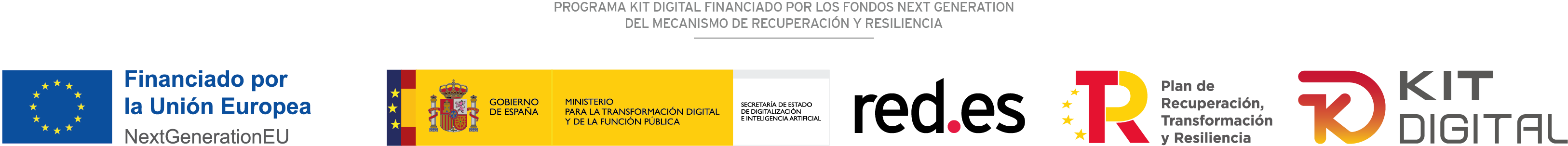 Financiado por la Unión Europea, Gobierno de España, Red.es, Plan de Recuperación y Kit Digital